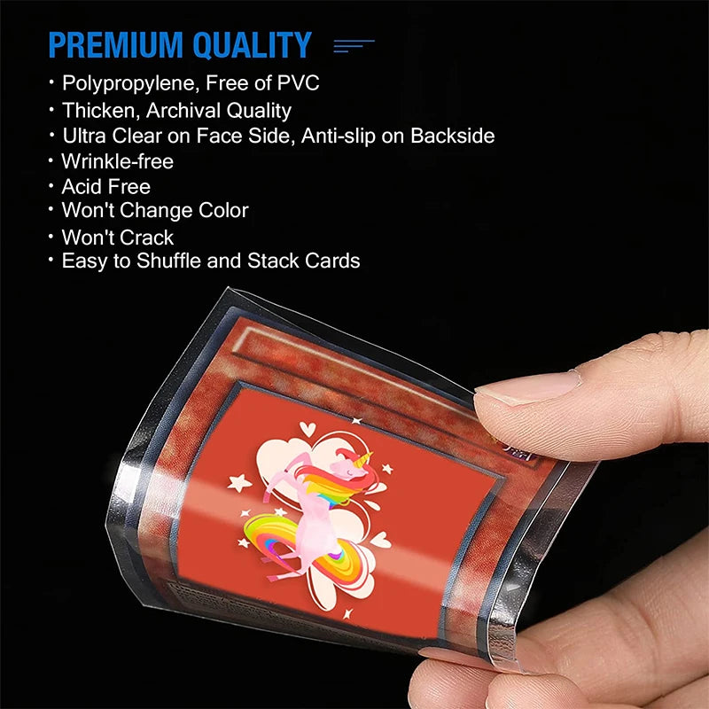 100 Pcs Transparent Playing Card Cover Clear Protector Sleeve Holder For Pokemon Board Game ID Trading Folder Photo Pouch Kit - P's One-Stop Shop 