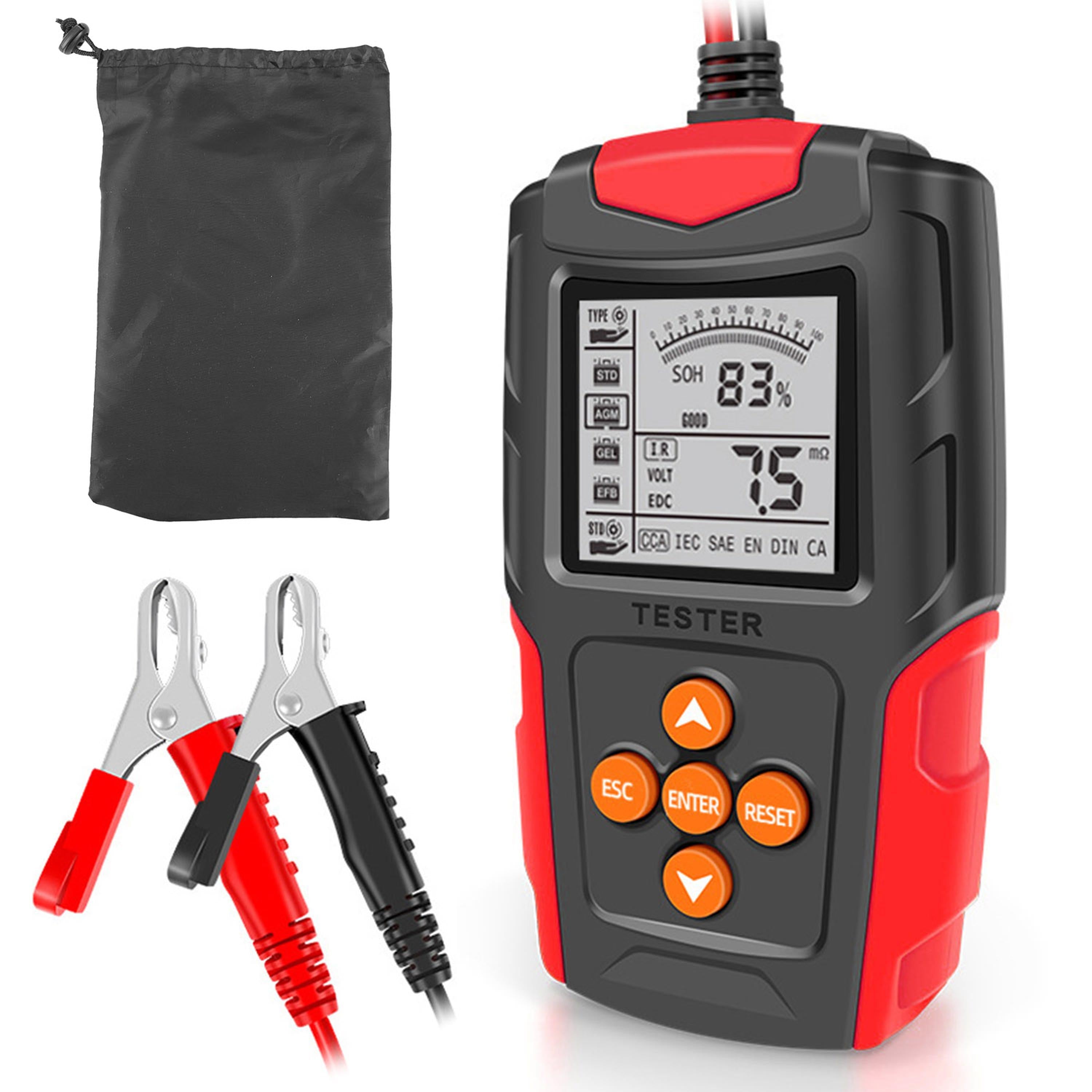 12V 24V Car Battery Tester Automotive Cranking Charging Analyzer 30-999 CCA Battery Load Diagnostic Tool Truck Battery Analyzer - P's One-Stop Shop 