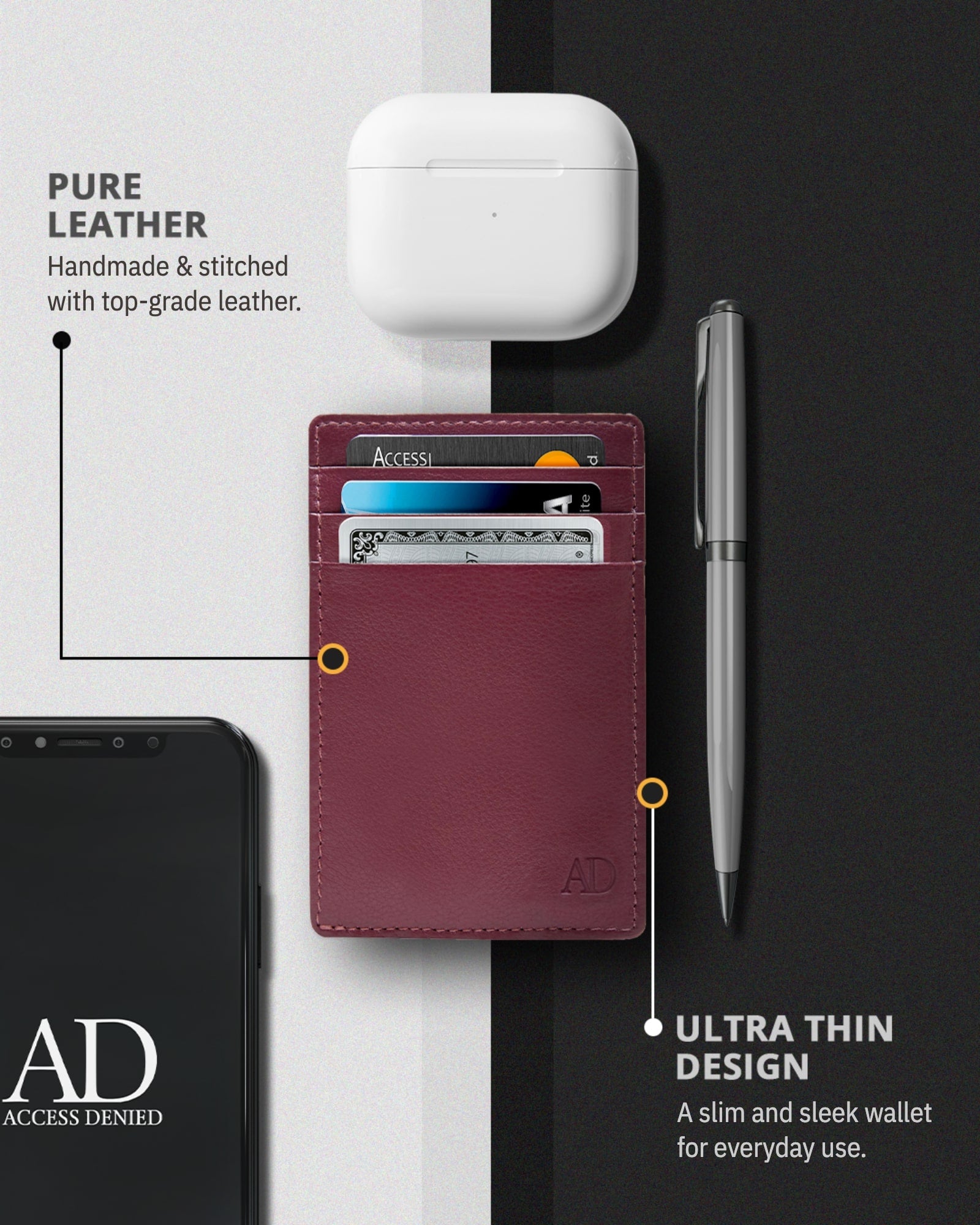 Porta Carte Sottile e Minimalista