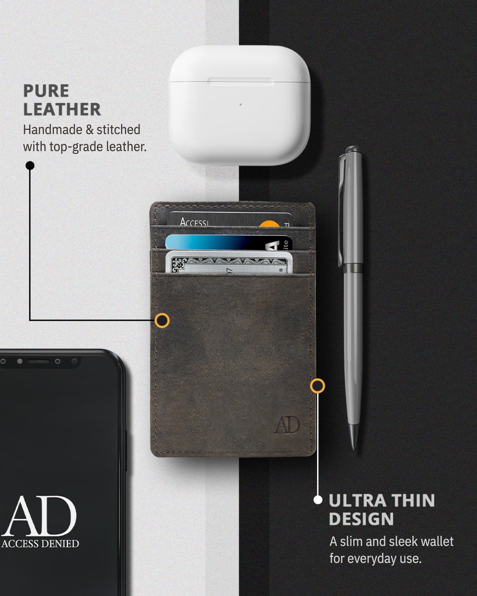 Porta Carte Sottile e Minimalista