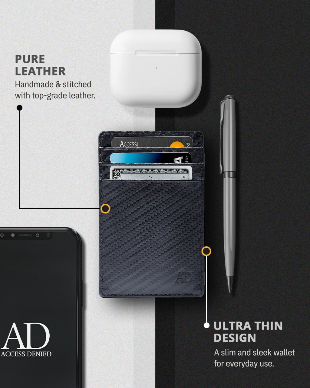 Porta Carte Sottile e Minimalista