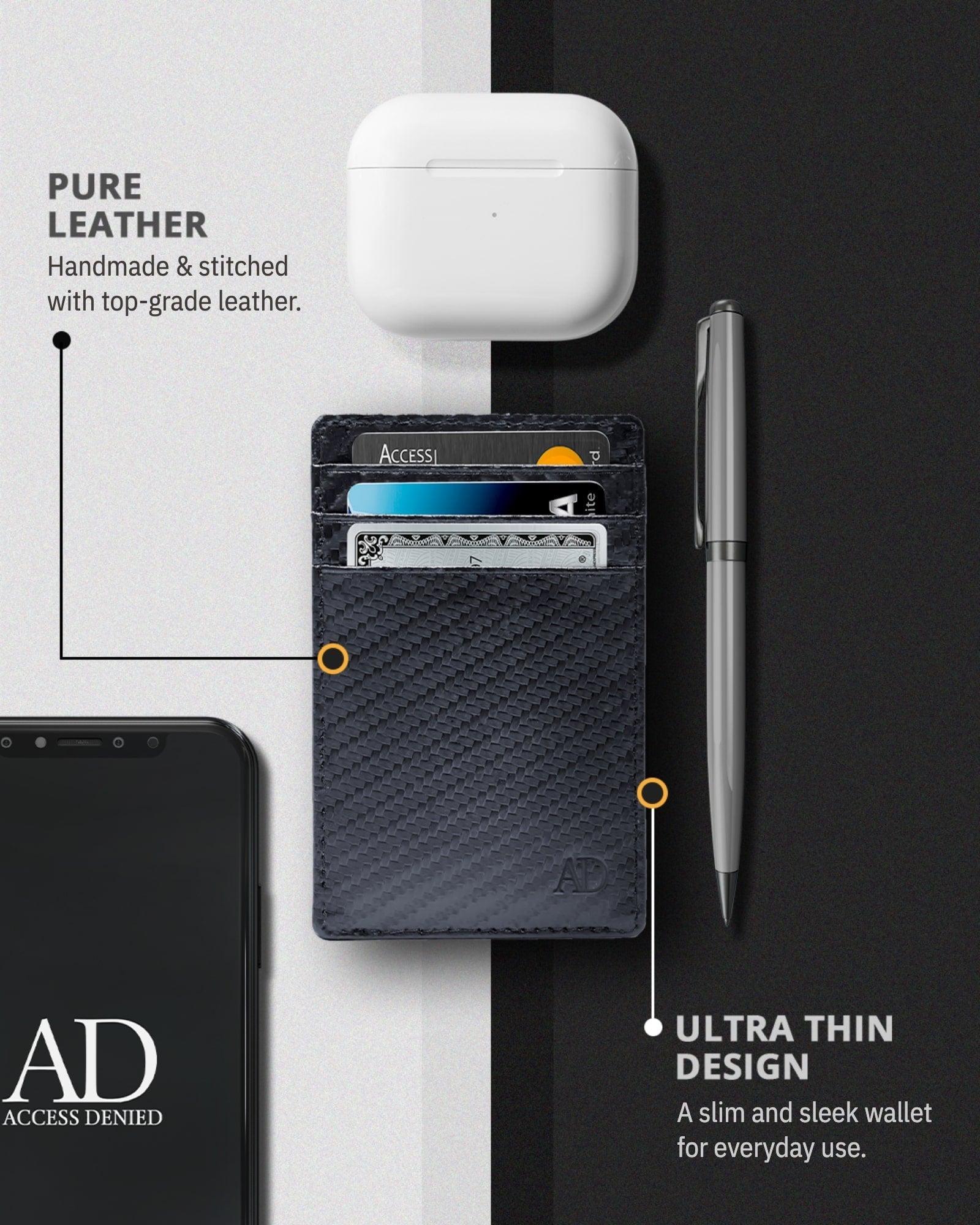 Porta Carte Sottile e Minimalista