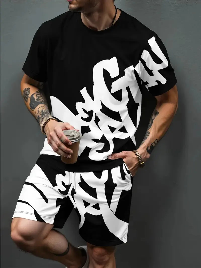 2026 Men's Street Casual 3D Letter Suit - P's One-Stop Shop 
