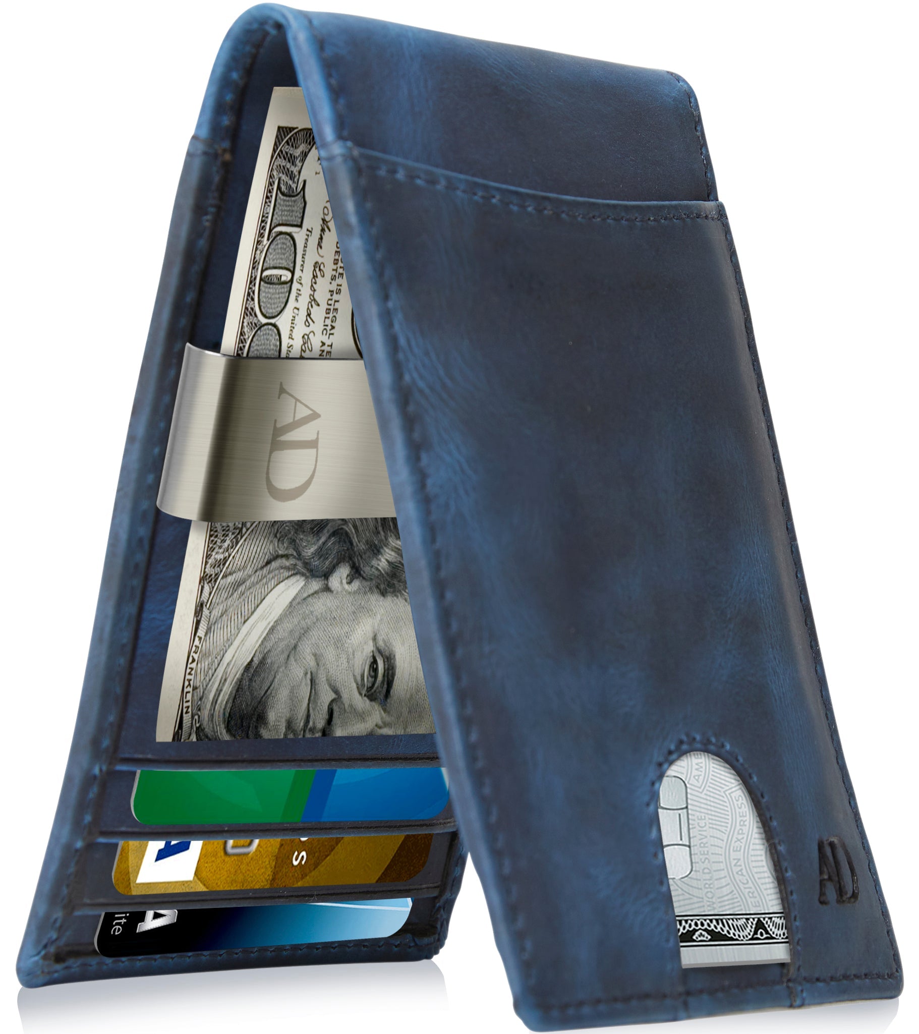 Portafoglio Bifold Sottile con Fermasoldi