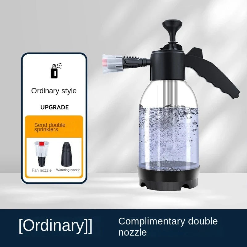 2L Hand Pump Foam Sprayer with 3 Types of Nozzle Hand Pneumatic Foam Cannon Snow Foam Car Wash Spray Bottle Car Window Cleaning - P's One-Stop Shop 