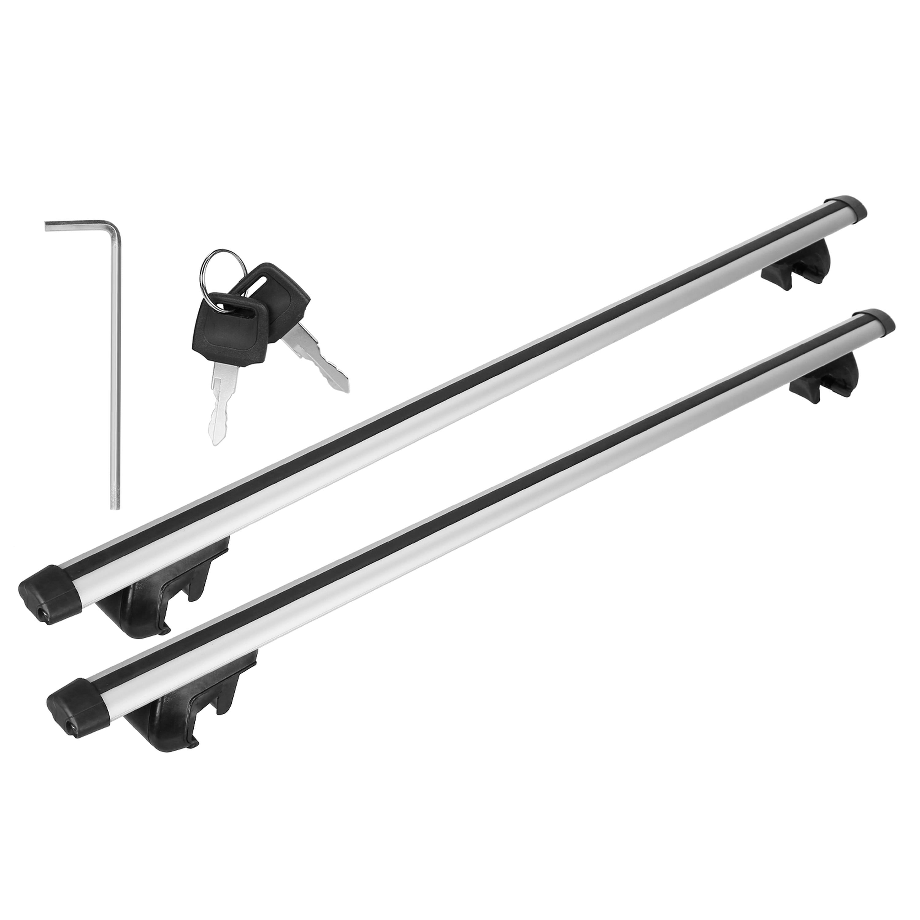 2Pcs Car Roof Top Crossbar Rack Aluminum Alloy Luggage Carrier Rack 330lbs Max Load w/Lock Fit Most Cars SUVs - P's One-Stop Shop 