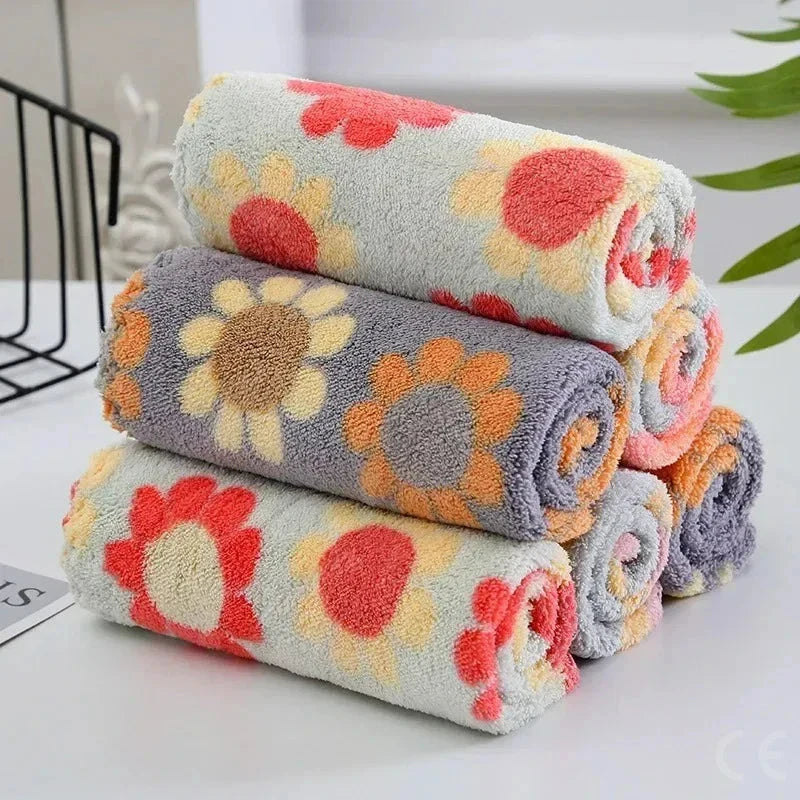 4PCS Kitchen Cleaning Cloths – Soft Absorbent Coral Fleece Dish Towels - P's One-Stop Shop 