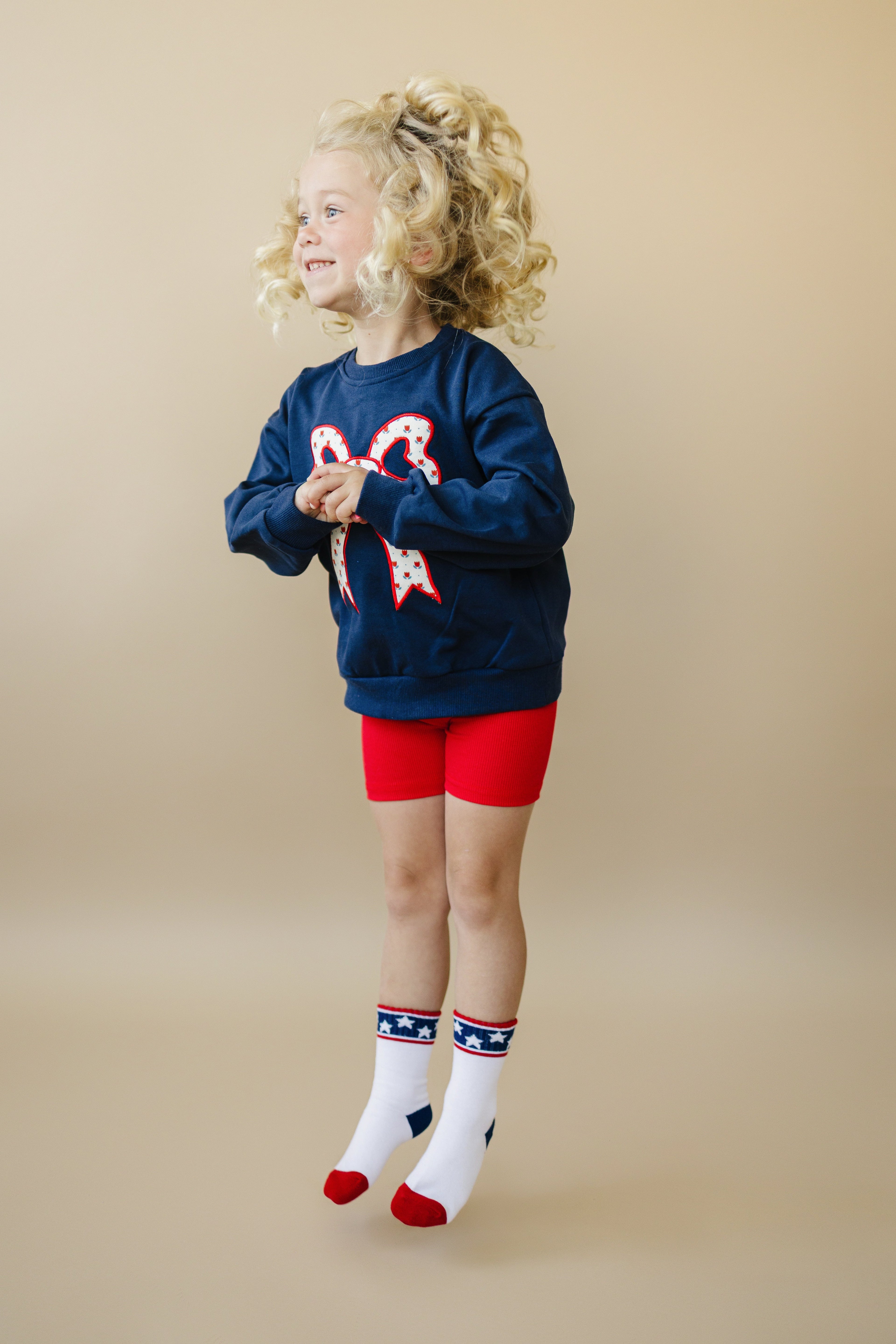 4th of July Tulip Bow Applique Crewneck Sweatshirt - P's One-Stop Shop 