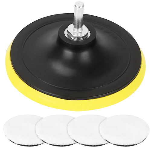 5Pcs 6" Buffing Polishing Pads Car Plush Buffing Waxing Wheels Mop Set with M14 Drill Screw for Car Polisher Drill Adapter - P's One-Stop Shop 
