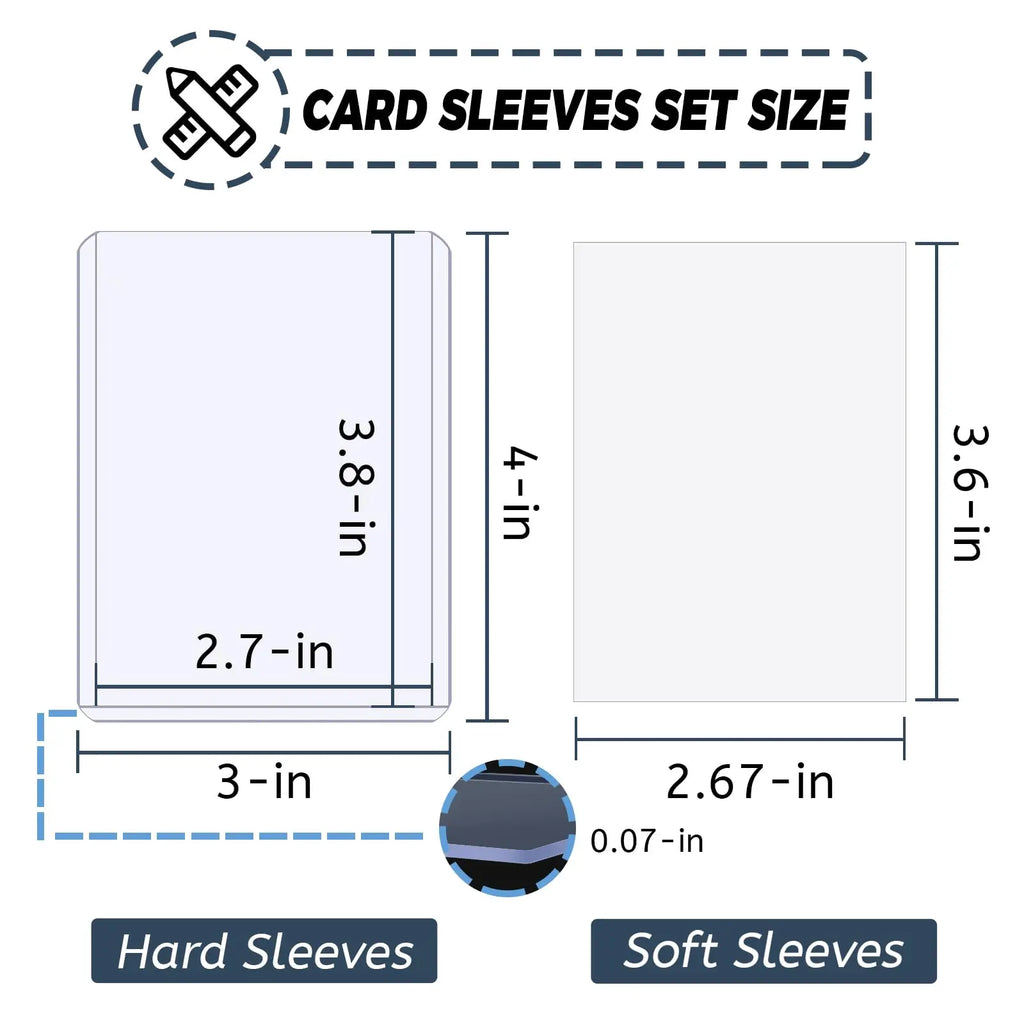 600pcs Hard Card Sleeves And Soft Card Holder Covered With Protective Filmclear Trading Protectors For Pokmone Football Gamecard - P's One-Stop Shop 