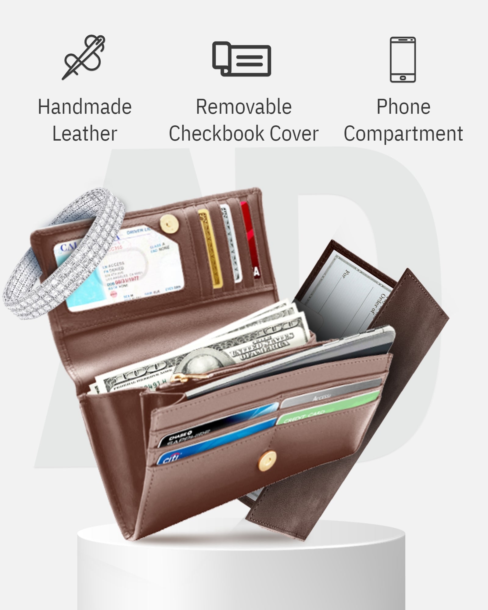 Accordion Clutch With Removable Checkbook Holder - P's One-Stop Shop 