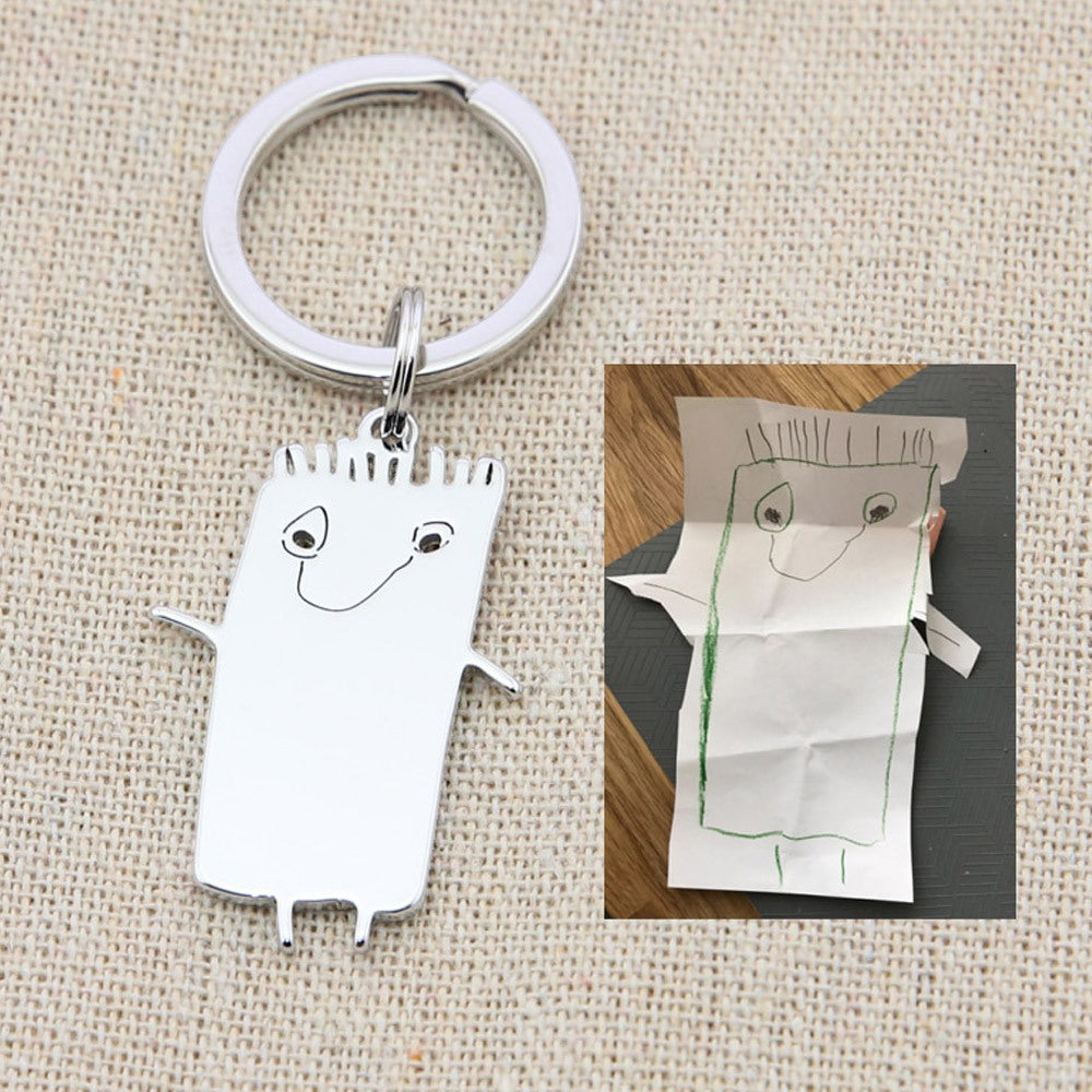 Actual Kids Drawing Necklace Art Gift Customized Personalized Necklace Children Artwork Necklace - P's One-Stop Shop 