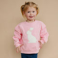 Applique Bunny Crewneck Sweatshirt - Baby Toddler Kids Girls - Easter Outfit - P's One-Stop Shop 