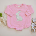 Applique Bunny Sweatshirt Romper - Infant Baby Toddler Girl - Easter Outfit - P's One-Stop Shop 