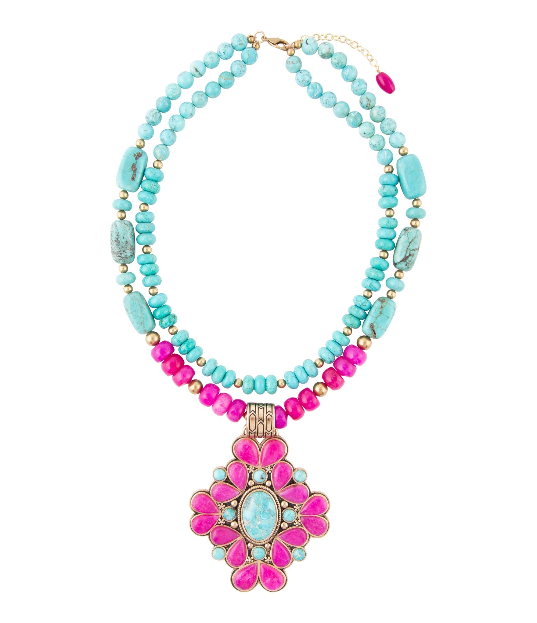 Barcelona Pink Agate Cross Golden Pendant Necklace - P's One-Stop Shop 
