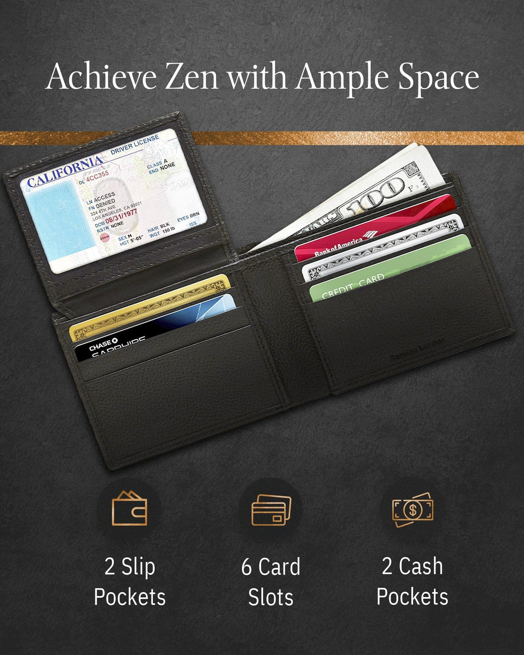 Bifold Wallet With Flip-Up ID Window - P's One-Stop Shop 