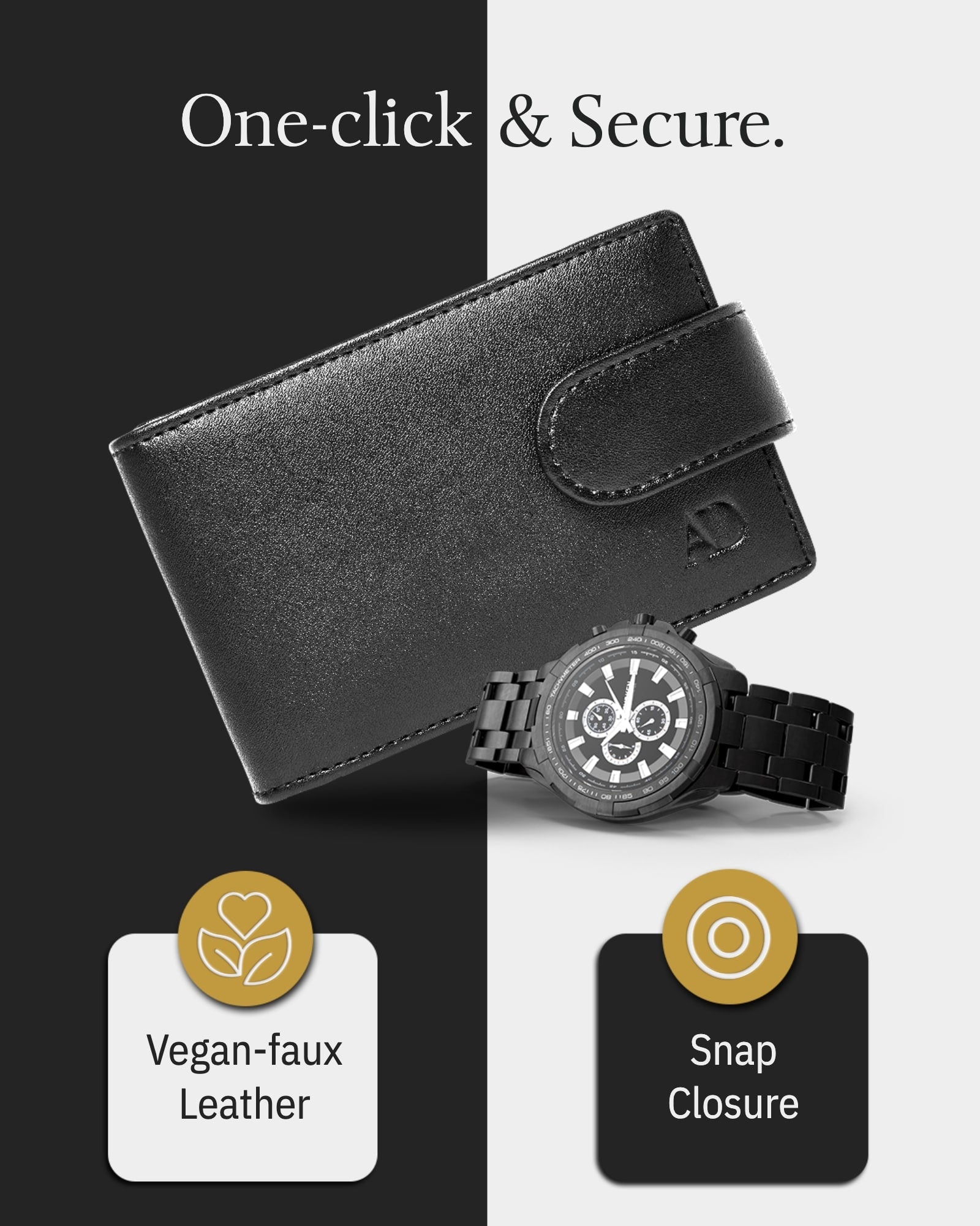 Bifold Wallet With Removable Money Clip Snap Closure - P's One-Stop Shop 