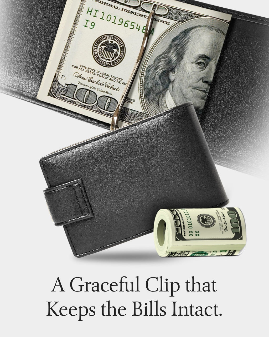 Bifold Wallet With Removable Money Clip Snap Closure - P's One-Stop Shop 