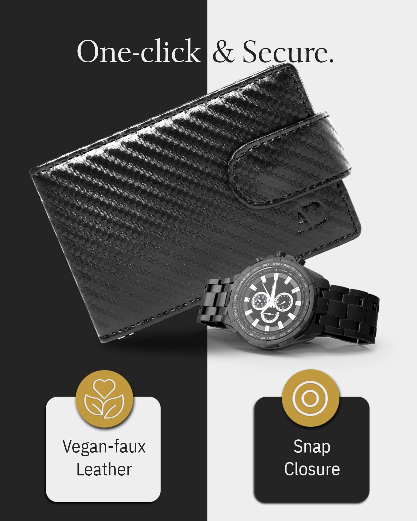 Bifold Wallet With Removable Money Clip Snap Closure - P's One-Stop Shop 