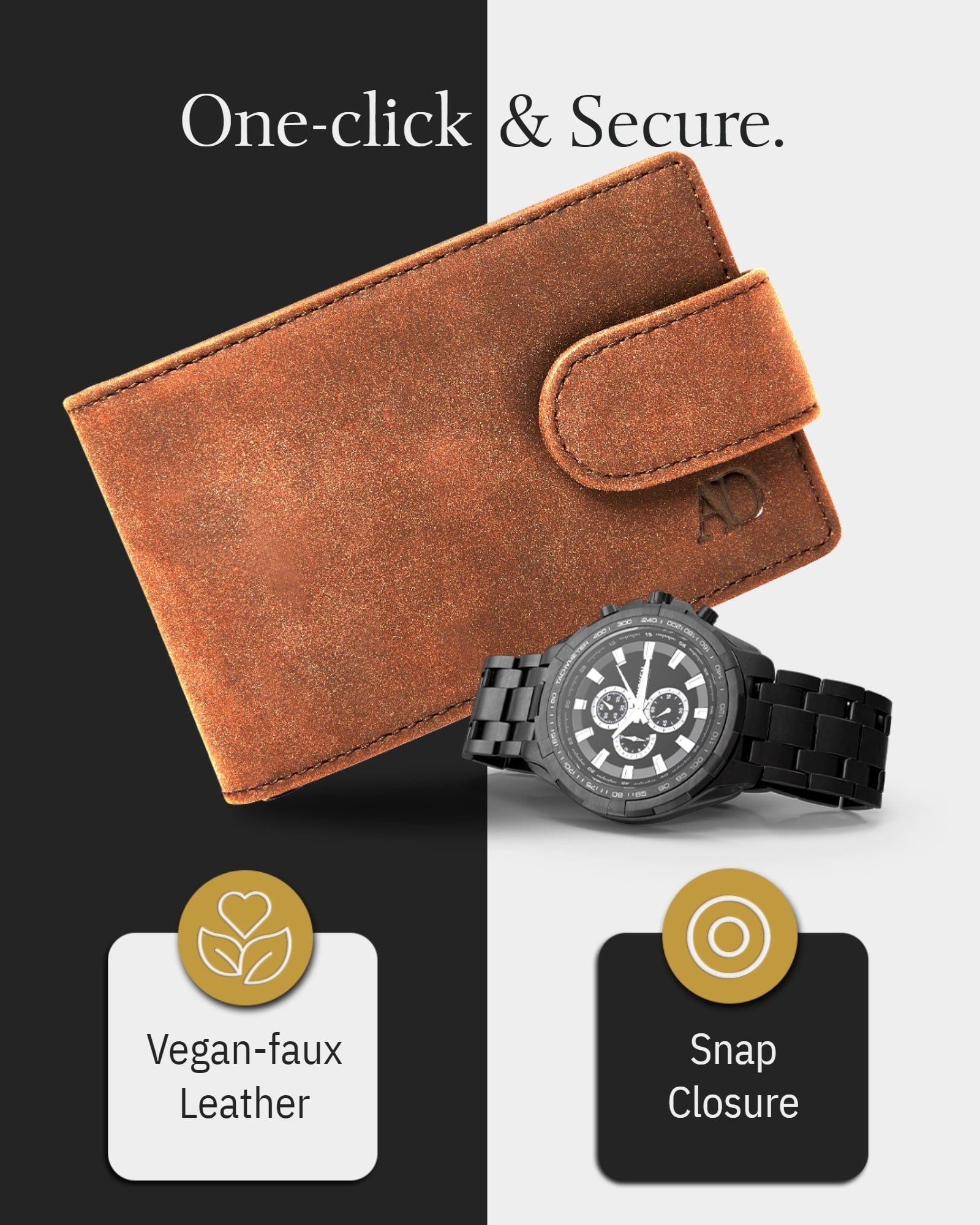 Bifold Wallet With Removable Money Clip Snap Closure - P's One-Stop Shop 