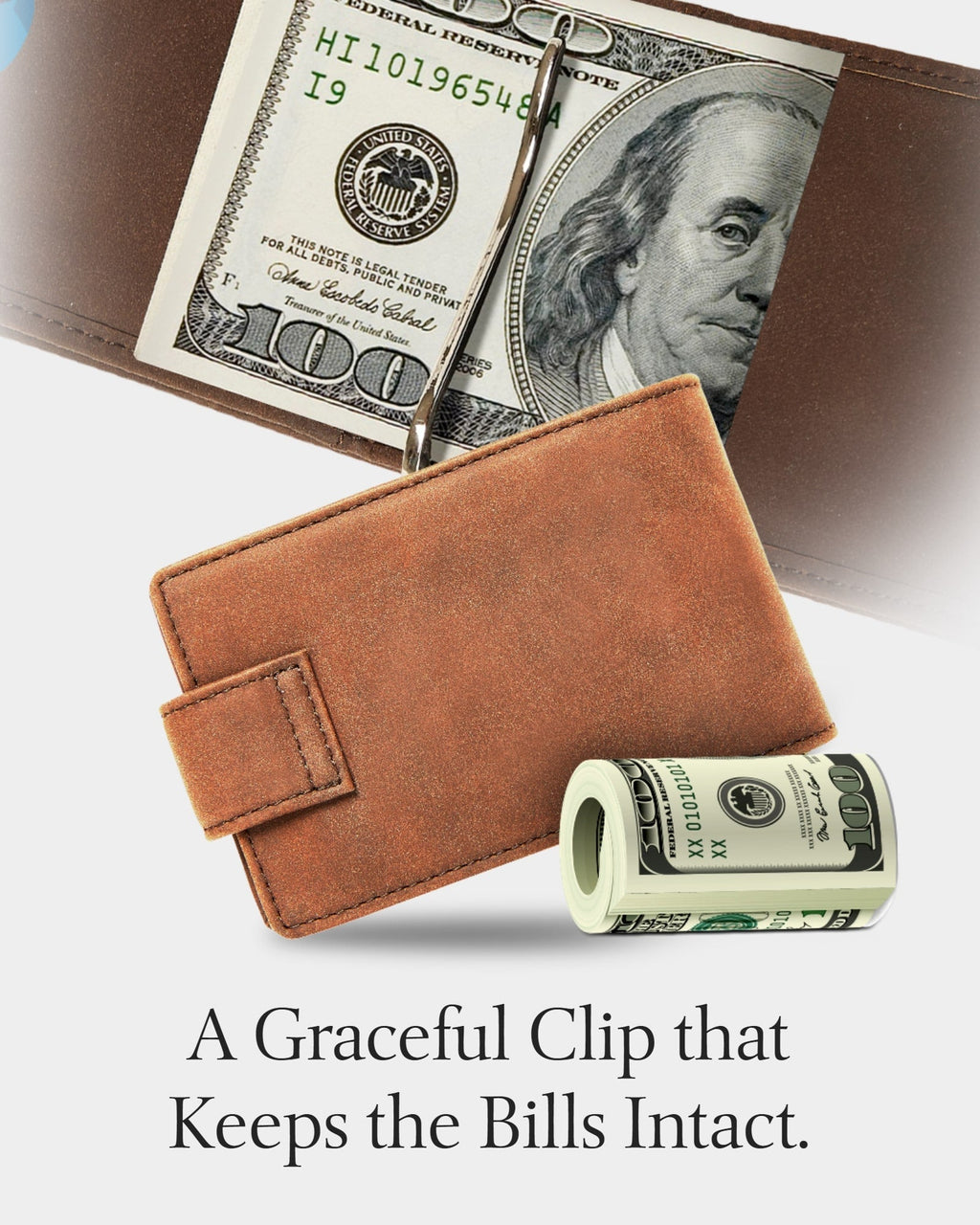 Bifold Wallet With Removable Money Clip Snap Closure - P's One-Stop Shop 