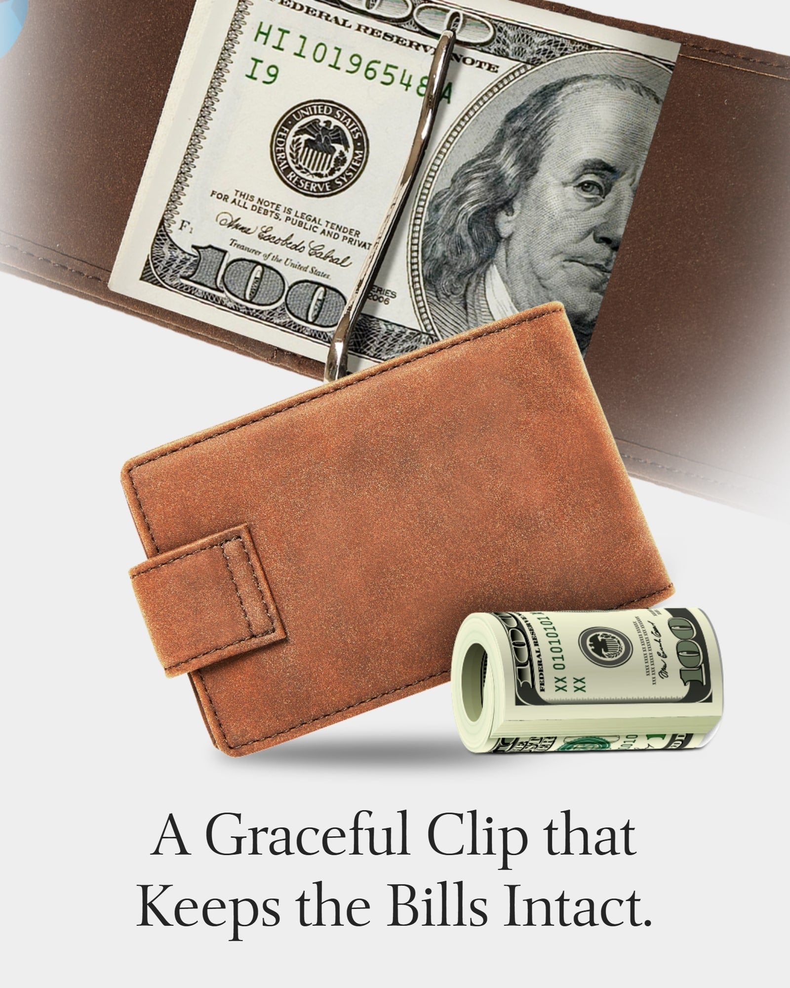 Bifold Wallet With Removable Money Clip Snap Closure - P's One-Stop Shop 