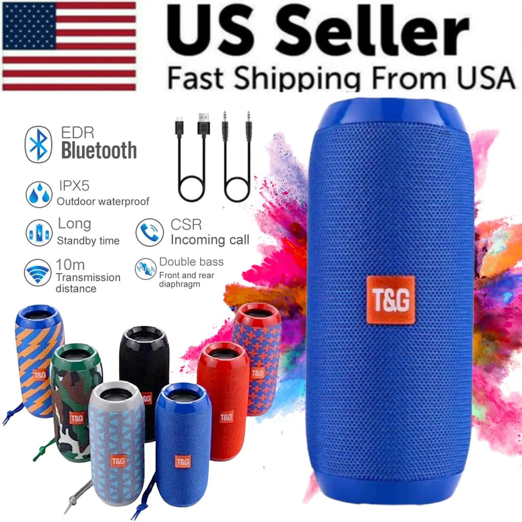 Bluetooth Speaker Wireless Waterproof Outdoor Stereo Bass USB/TF/FM Radio LOUD - P's One-Stop Shop 
