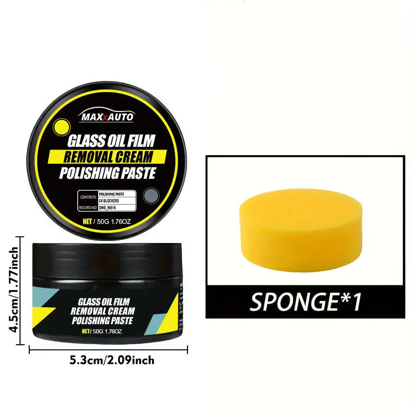 Car Glass Polish Coating Kit for Windshield Oil Film Removal Paste Car Glass Water Repellent Anti Rain Hydrophobic Cleaning Kits - P's One-Stop Shop 