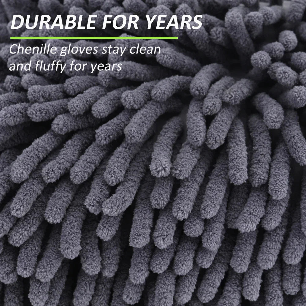 Car Wash Gloves Chenille Glove Plush Rags Thickened double-sided Car Supplies Cleaning Tools Auto Acessories Car Detailing - P's One-Stop Shop 