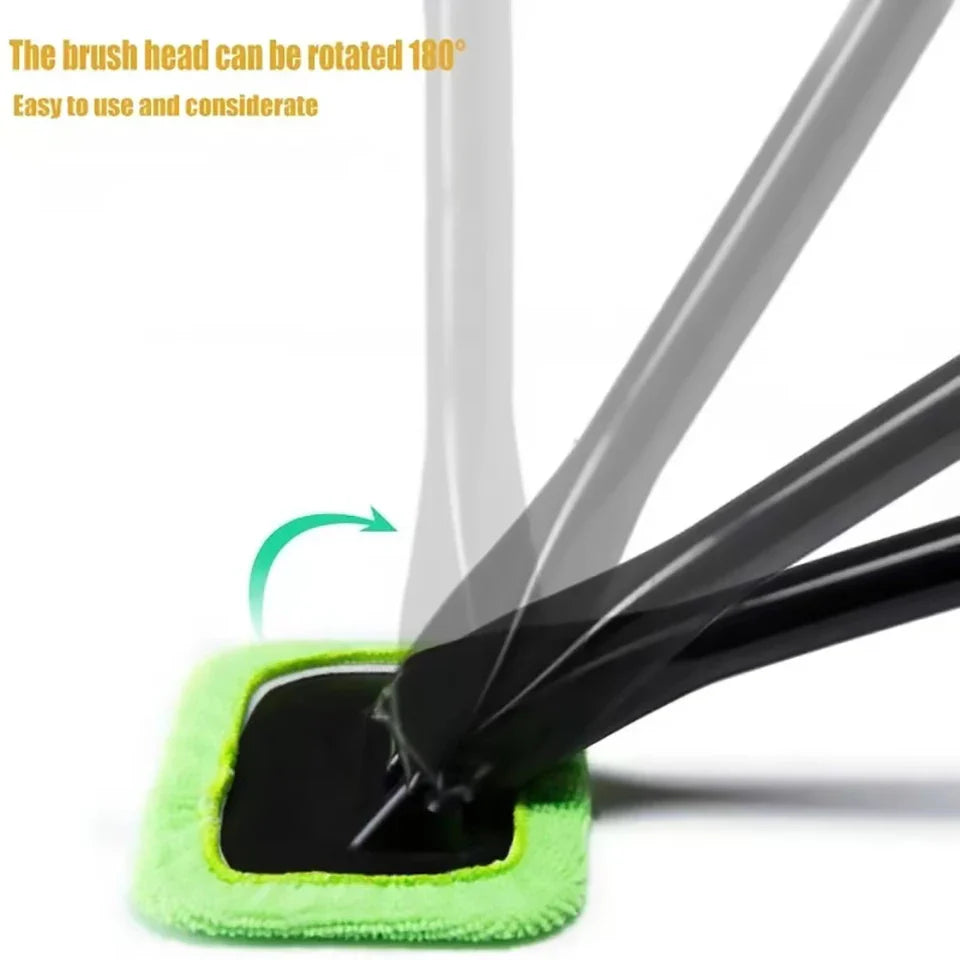 Car Window Cleaner Brush Kit Windshield Cleaning Wash Tool Inside Interior Auto Glass Wiper with Long Handle Car Accessories - P's One-Stop Shop 