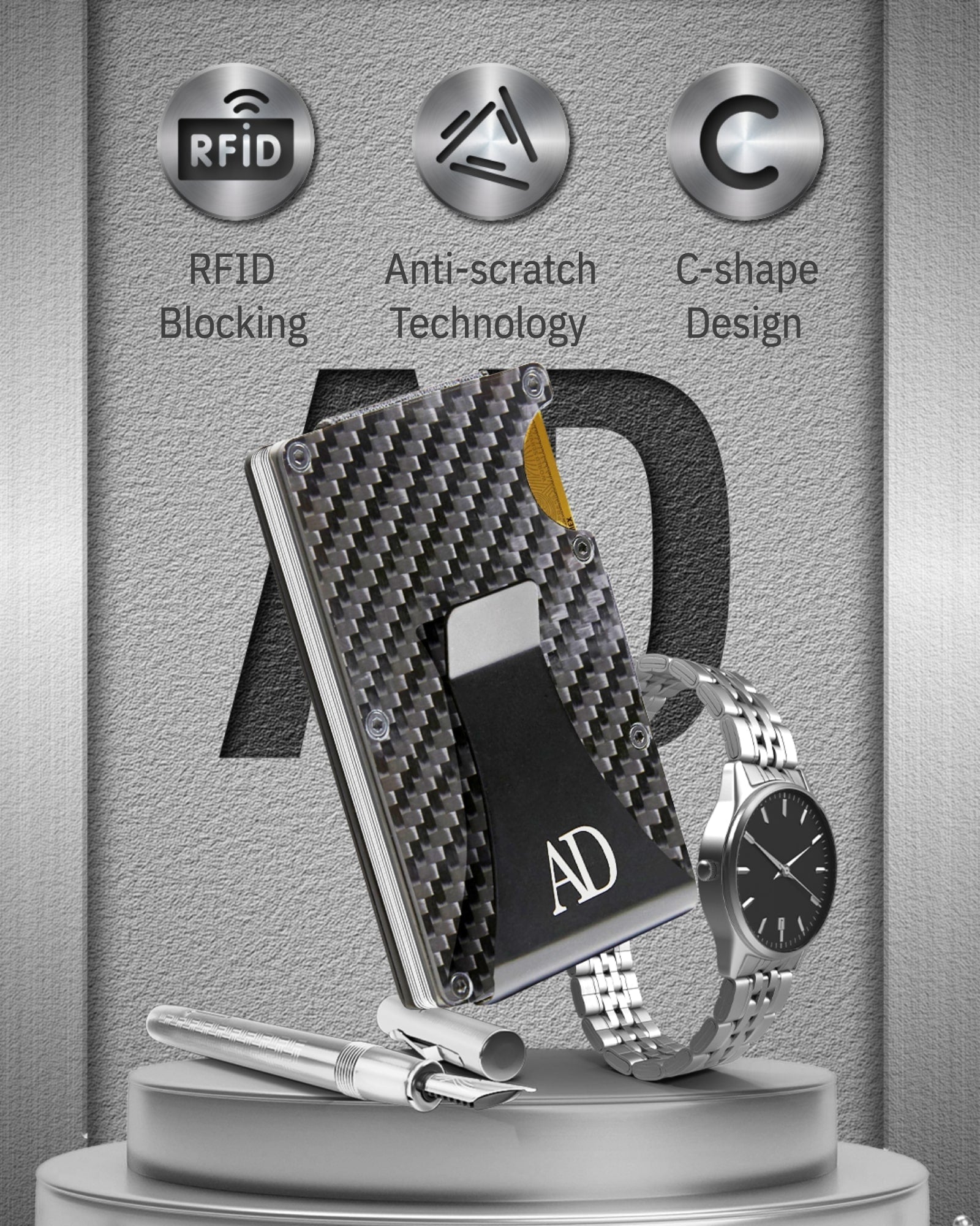 Carbon Fiber Money Clip Card Case - P's One-Stop Shop 