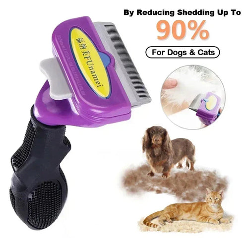 Cat & Dog Hair Removal Comb – Professional Grooming Brush for Shedding Control, Massage & Cleaning | Stainless Steel Deshedding Tool - P's One-Stop Shop 