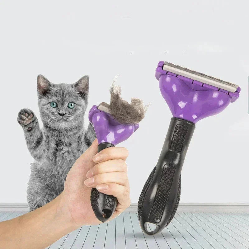 Cat & Dog Hair Removal Comb – Professional Grooming Brush for Shedding Control, Massage & Cleaning | Stainless Steel Deshedding Tool - P's One-Stop Shop 