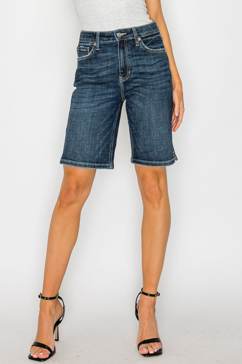 Celeste Dark Wash High Rise Bermuda Jeans - P's One-Stop Shop 
