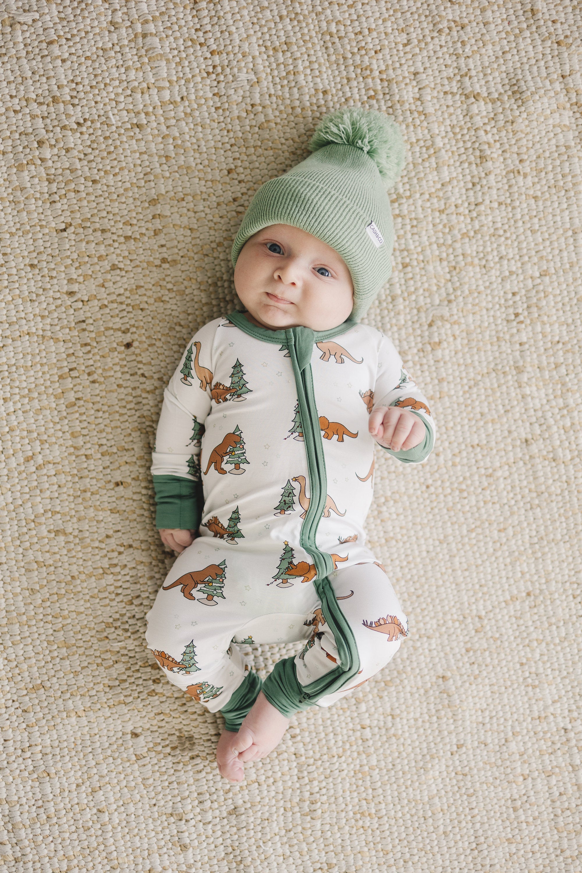 Christmas Tree-Rex Dino Bamboo Zippy Romper *Newborn left - P's One-Stop Shop 