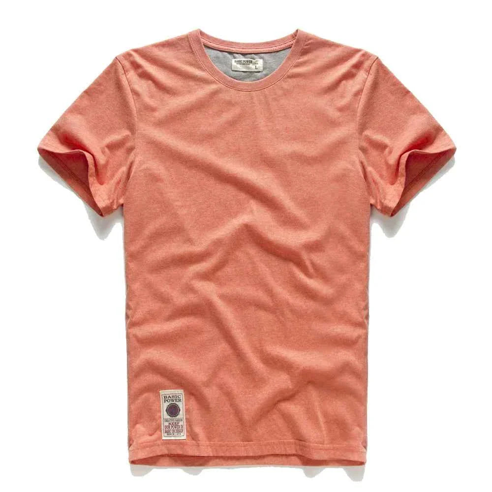 Classic Cotton Men's Solid O-Neck Tee - P's One-Stop Shop 