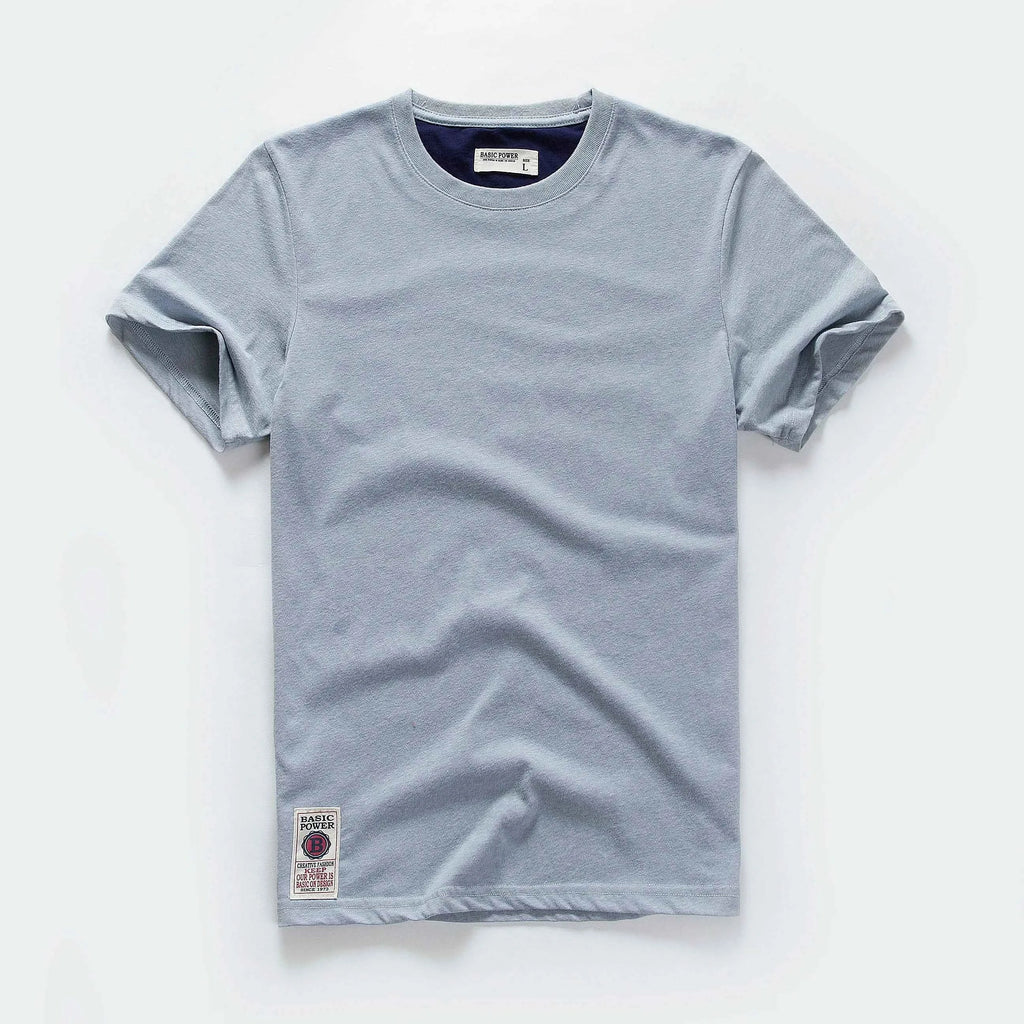 Classic Cotton Men's Solid O-Neck Tee - P's One-Stop Shop 