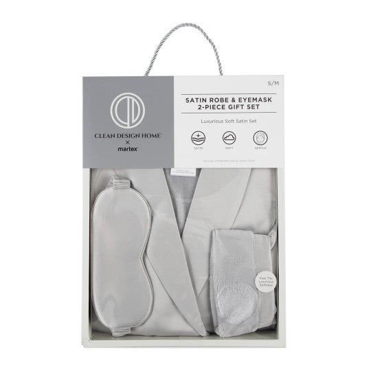 Clean Design Home® Satin Robe with Eyemask Gift Set - P's One-Stop Shop 