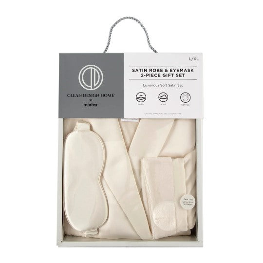 Clean Design Home® Satin Robe with Eyemask Gift Set - P's One-Stop Shop 