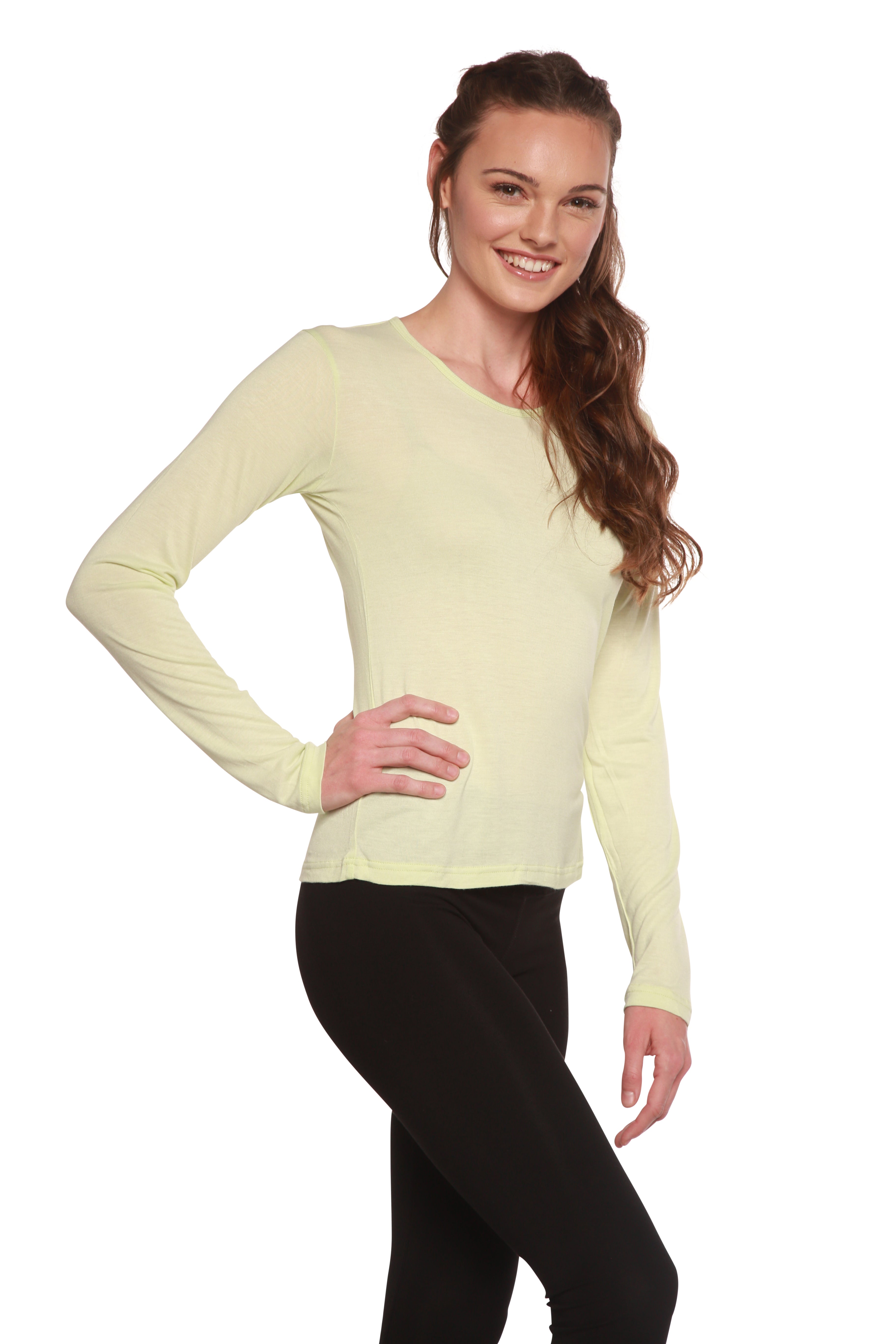 Clearance Women's Scoop Neck 100% Bamboo Viscose Long Sleeve Shirt - P's One-Stop Shop 