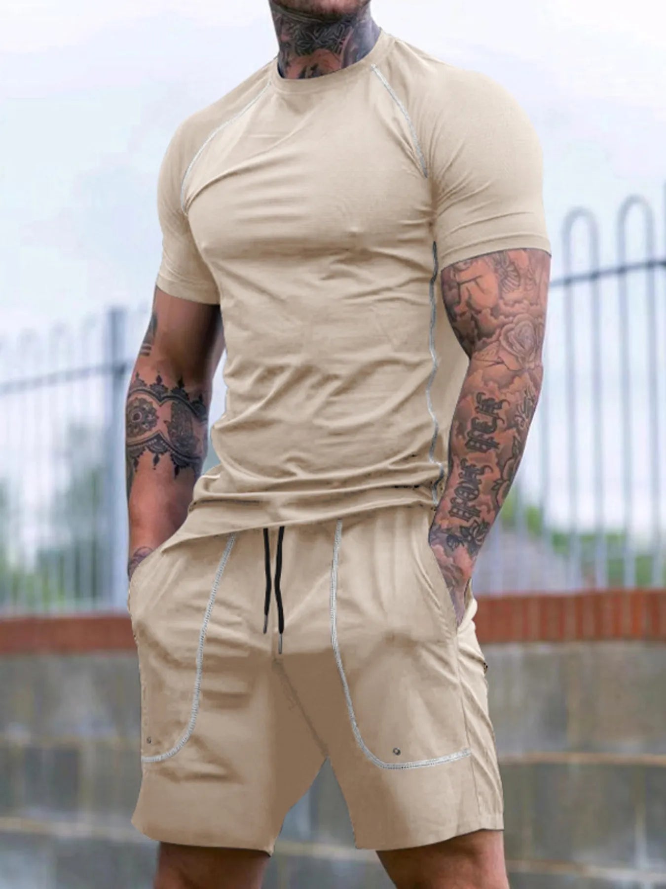 Comfy Men's 2-Piece Pocket Tee & Shorts Set - P's One-Stop Shop 