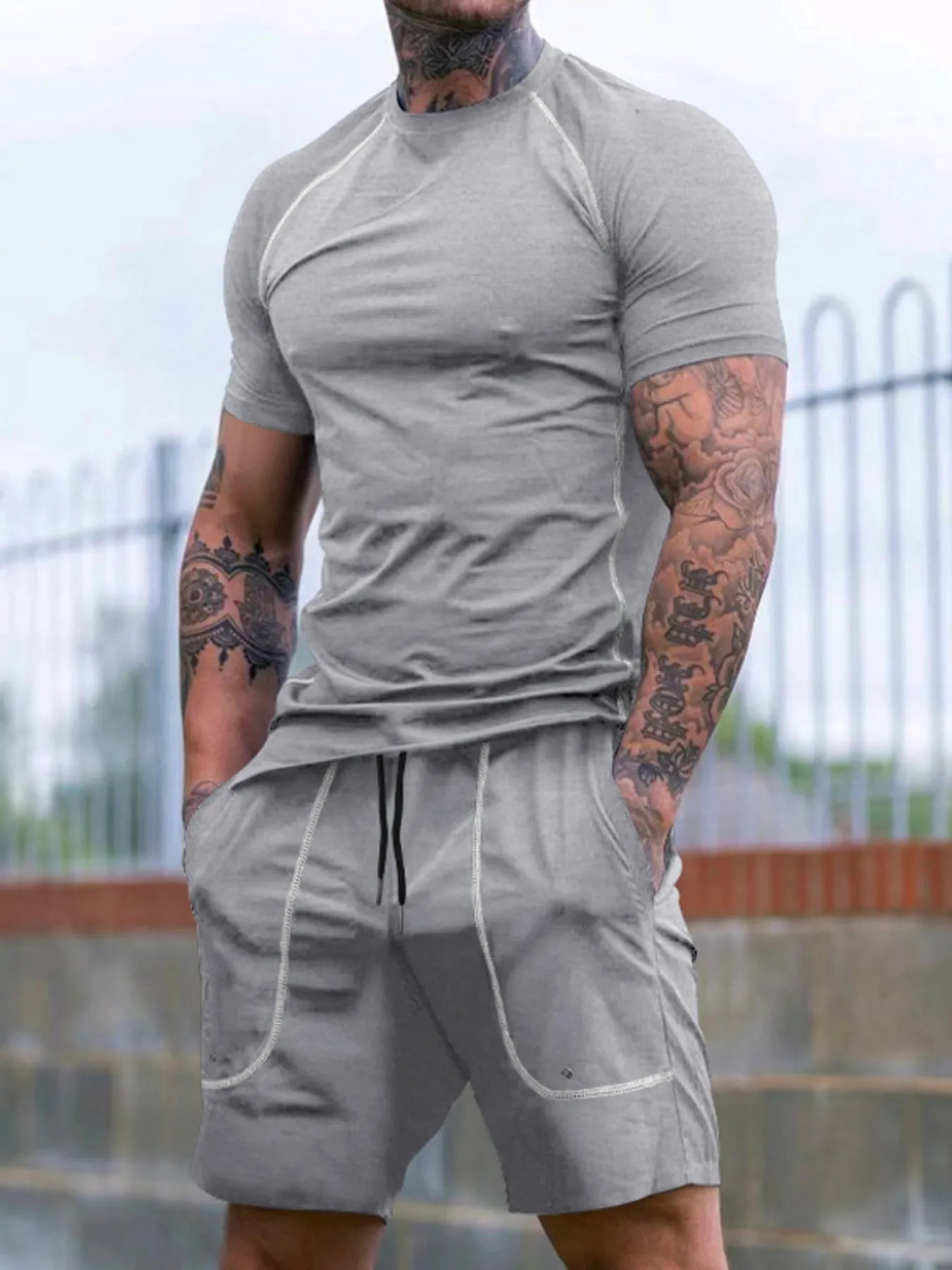 Comfy Men's 2-Piece Pocket Tee & Shorts Set - P's One-Stop Shop 