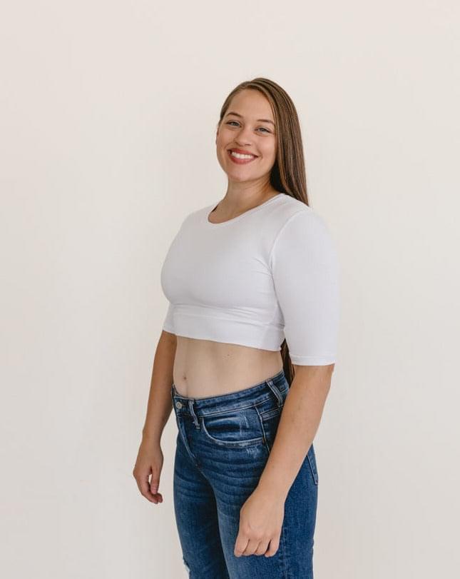 Crew Neck Elbow Sleeve Halftee - P's One-Stop Shop 