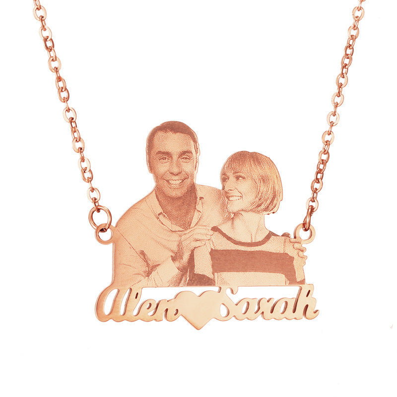 Custom Photo Necklace Custom Picture Nameplate Pendant Necklace for Kids Memory Jewelry - P's One-Stop Shop 