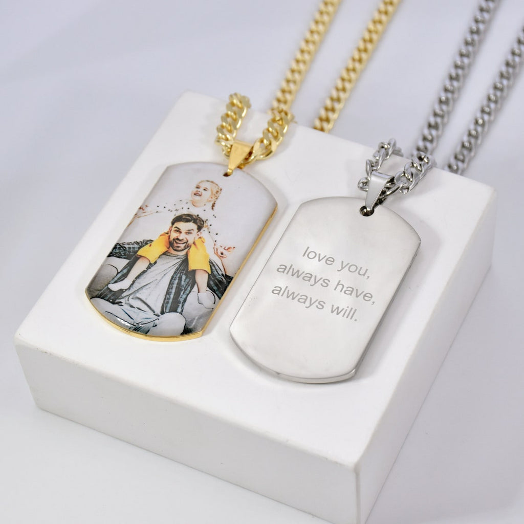 Custom Photo Necklace Custom Picture Nameplate Pendant Necklace for Kids Memory Jewelry - P's One-Stop Shop 