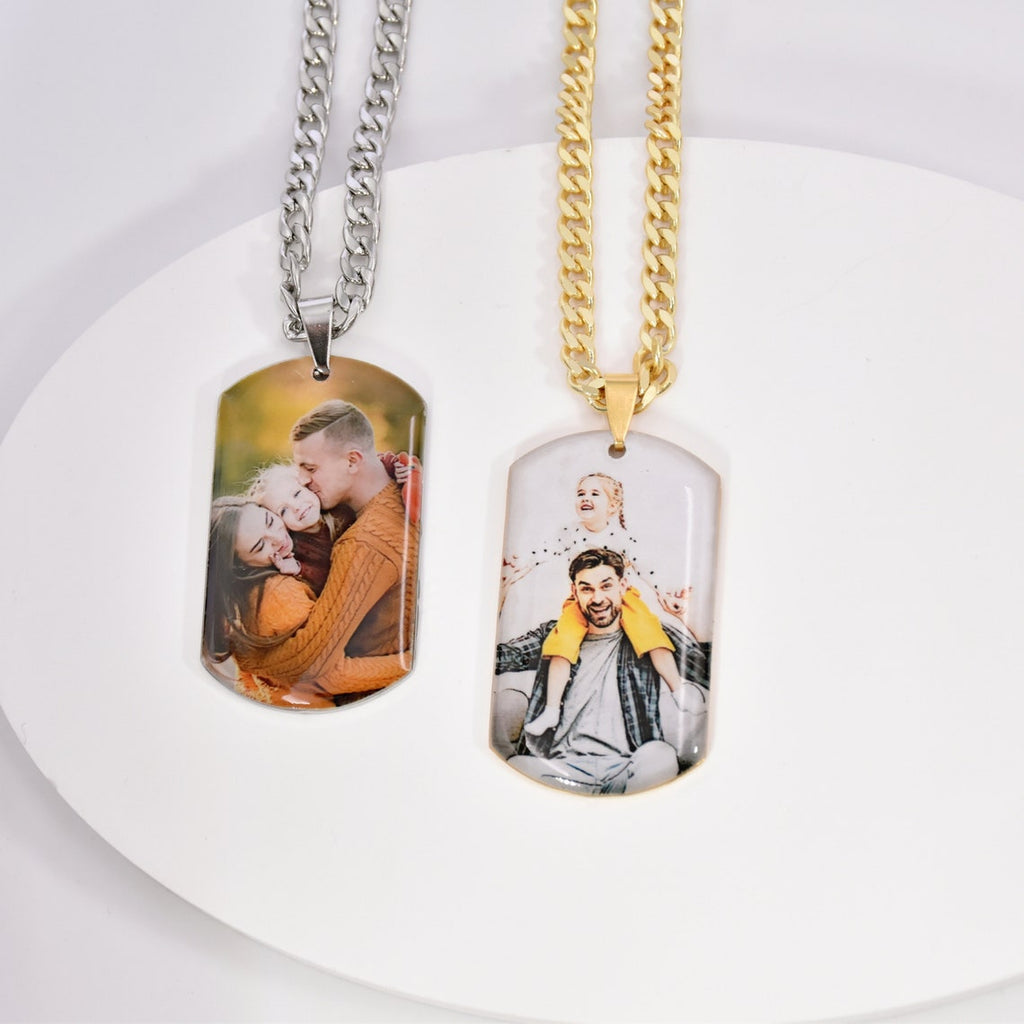 Custom Photo Necklace Custom Picture Nameplate Pendant Necklace for Kids Memory Jewelry - P's One-Stop Shop 
