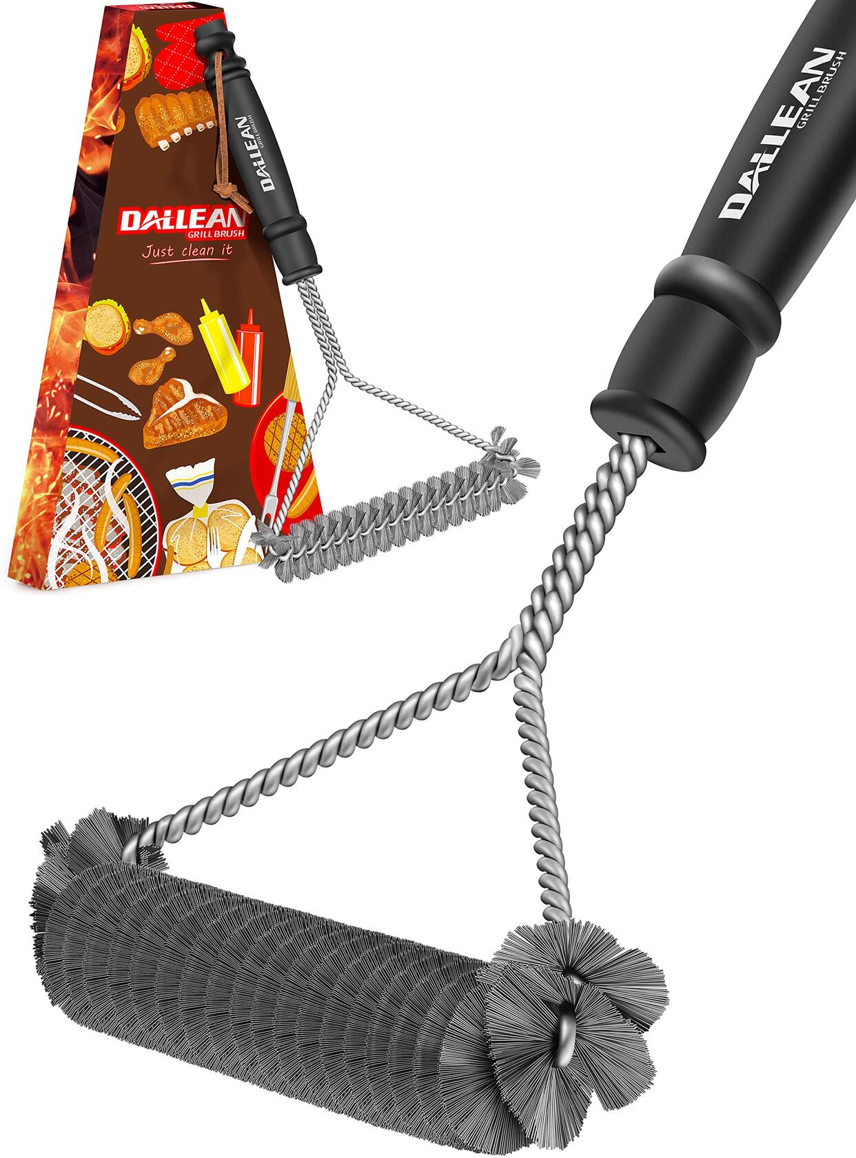 DALLEAN BBQ Grill Brush Durable Rust Resistant Bristles Outdoor Cleaning Tool - P's One-Stop Shop 