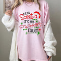 "Dear Santa It's My Coworker's Fault" T-Shirt - Funny Office Christmas Gift Women Plus Size, Santa Hat Print Holiday Tee, Workplace Humor Apparel - P's One-Stop Shop 