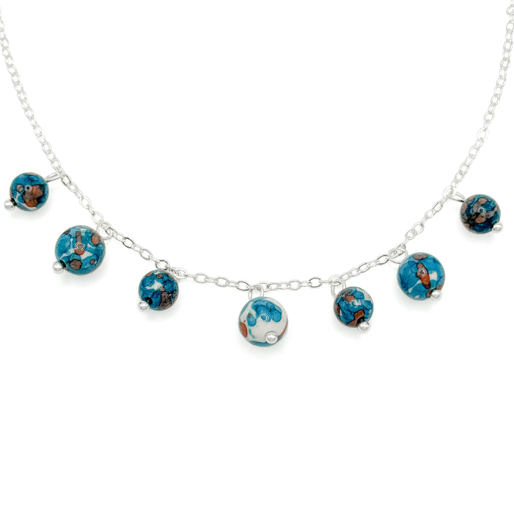 Denim Blue Jasper Necklace with Extender & Lobster Clasp - P's One-Stop Shop 