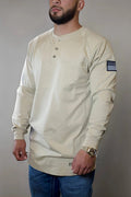 FR 3-Button Henley Shirt - Tan - P's One-Stop Shop 